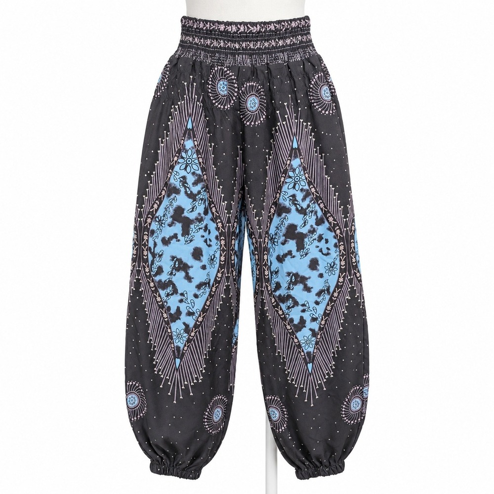 Celesital Whimsigoth Balloon Harem Pants Sz S Black Boho Hippie Y2K Fairy Grunge